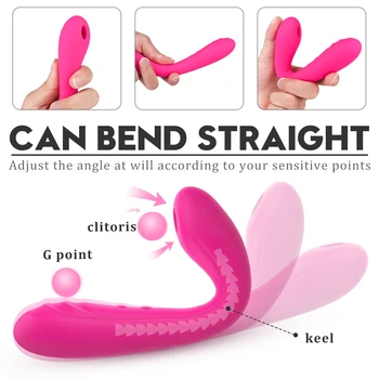 Sucking Vibrator Fix Bendable Dildo G Spot Clitoris Stimulator 9 Vibration Vaginal Anal Orgasm Sex Toys for Women Couple Fun 3