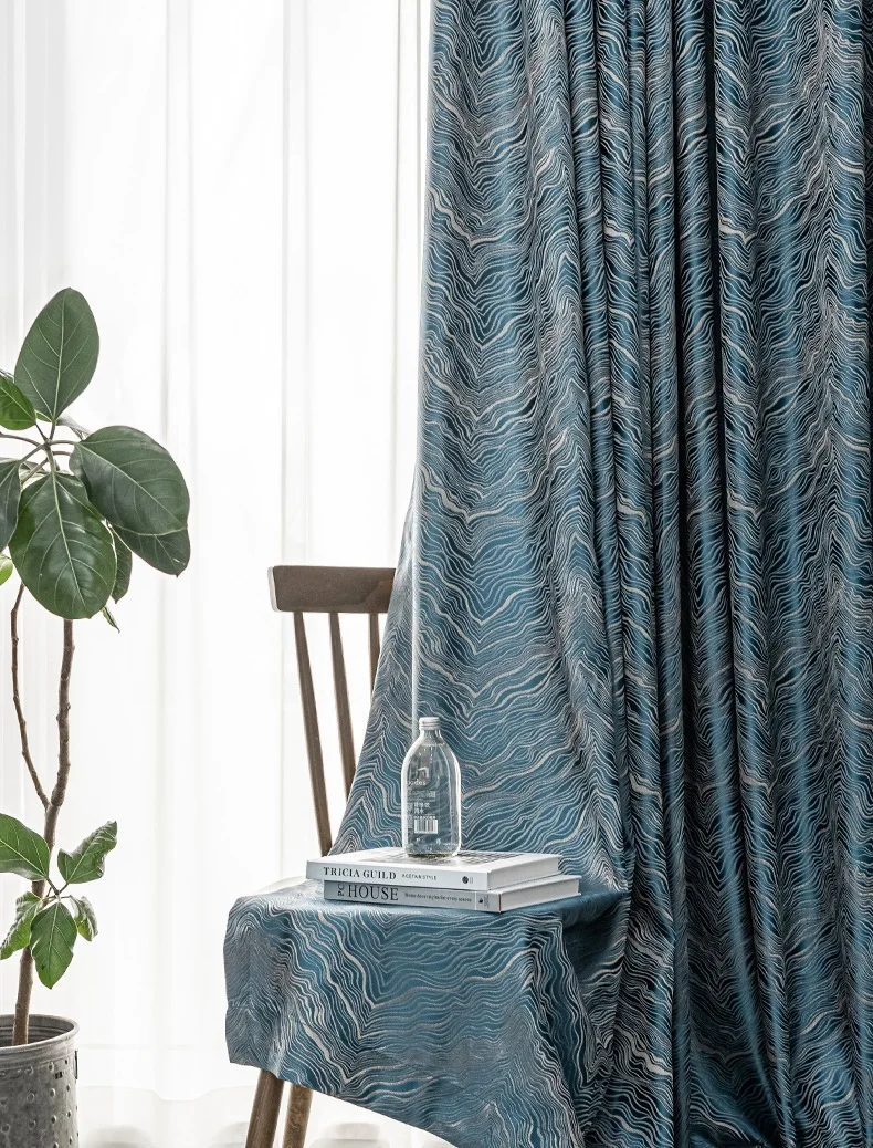 sheer curtains 2022 New Curtain for Living Room Luxury High-precision Jacquard Curtains Modern Nordic Simulation  Bedroom Window Drapes blind curtain