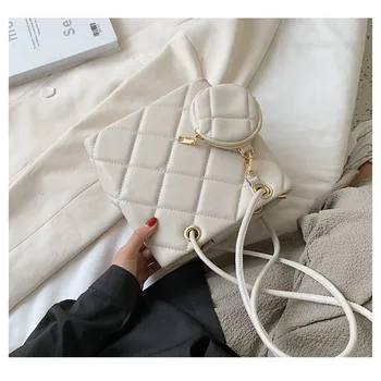 

Lattice Bucket Bags For Women 2020 PU Leather Female Shoulder Bag Sac A Main Femme Designer Ladies Handbags Bolsos Mujer