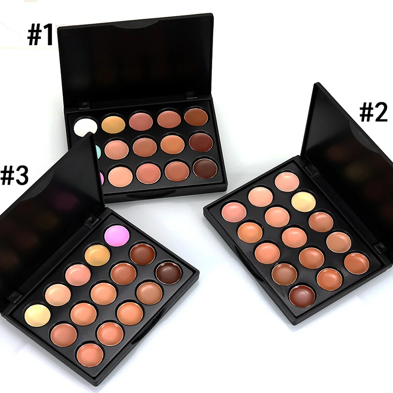 

15 Colors Professional Concealer Face Cream Highlighter Contour Primer Foundation Makeup Trimming mini Palette T0843