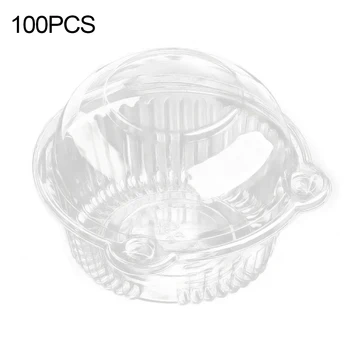 

100pcs Cake Case Clear Box Single Single Pods Cupcake Packing Box Bakeware Party Clear Plastic Home Kitchen Utensils