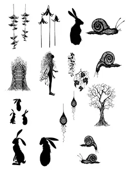 

Rabbit / fairy / tree Clear Stamp Or stamp for DIY Scrapbooking/Card Making/Kids Fun Decoration Supplies A491