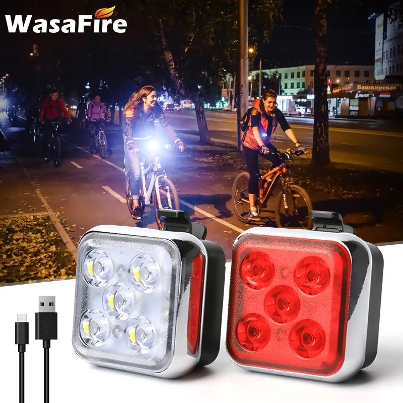 Bicycle Front Light USB LED Headlight Cycling Bike Tail Lamp Mountain Bike MTB 