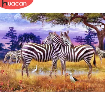 

HUACAN 5d Diy Diamond Painting Zebra Full Square/Round Diamond Embroidery Animal Mosaic Rhinestone Needlework Gift