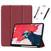 Чехол для iPad Pro 12,9 2020 с держателем-карандашом для iPad Pro 12,9 дюймов 2020 Авто Режим сна/Пробуждение + мини LED + ручка(China)