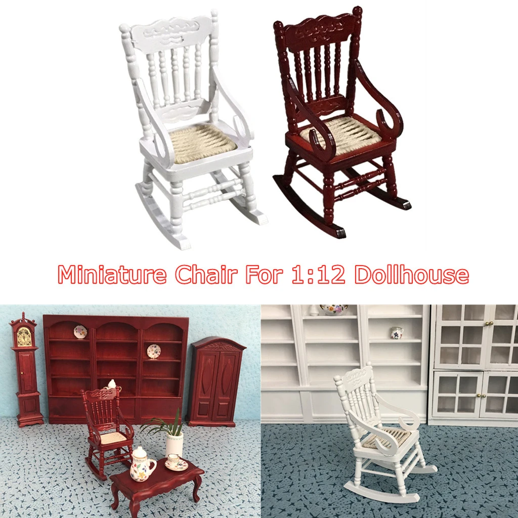 dollhouse wooden rocking chair