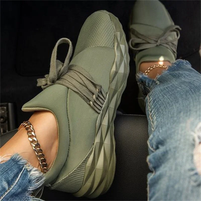 Zapatillas de deporte transpirables para mujer, mocasines informales con cordones, deportivas vulcanizadas para caminar al aire libre, para otoño, nuevas