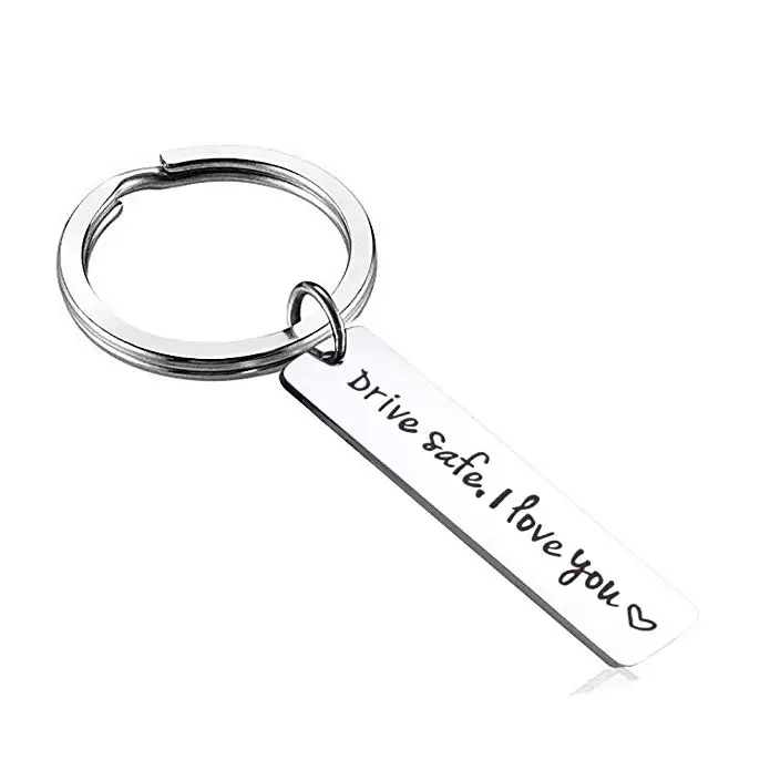 Индивидуальный брелок подарки гравировкой "безопасность вождения I love you"("люблю тебя" для Для женщин Для мужчин пары Нержавеющая сталь кольцо для ключей на день рождения бижутерия, Брелоки для ключей