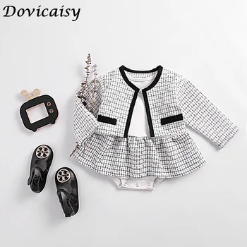 

Baby Girl Suit Set Baby Coat + Romper 2Pcs Suit Spring Autumn Infant Stylish Sweet Love Clothing Baby Outfit Baby Girl Clothes