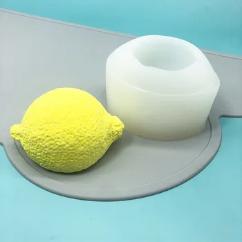 

3D Lemon Mangosteen Fruit Silicone Mold Mousse Ice Cream French West Point Baking Tool Aromatherapy Candle Mold