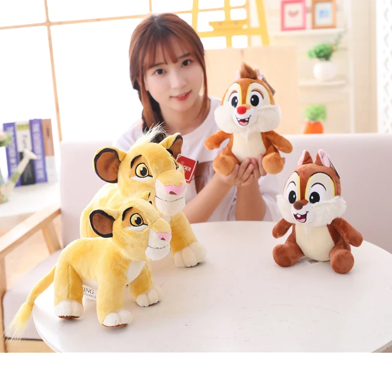 Хорошее качество милые Simba король льва плюшевые игрушки фильм мягкие чучела животные чип и Дейл игрушечная белка для детей подарки на день рождения