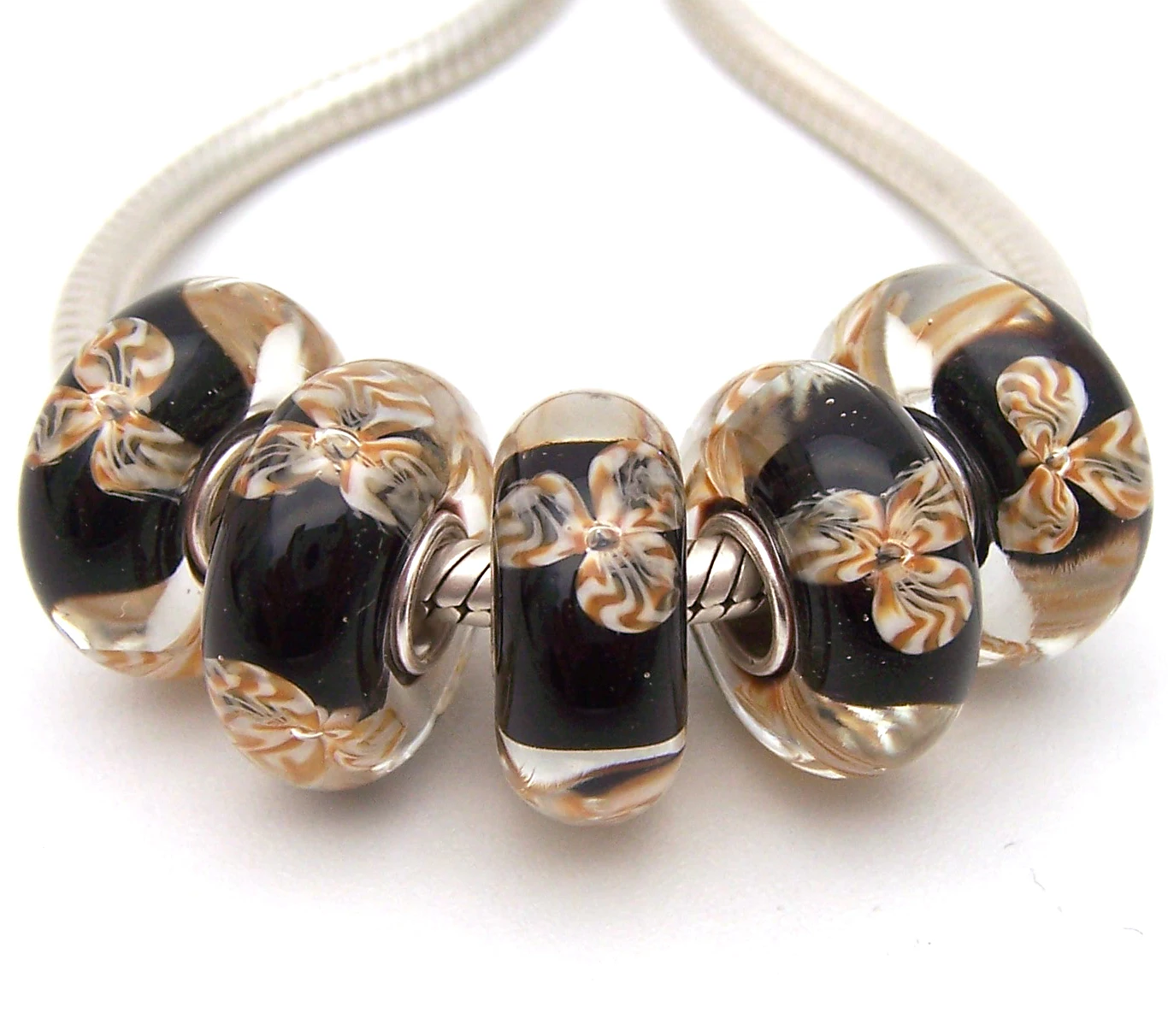 

JGWGT 1556 5X 100% Authenticity S925 Sterling Silver Beads Murano Glass beads Fit European Charms Bracelet diy jewelry Lampwork