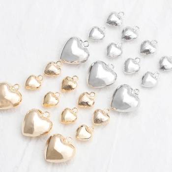 

Sanying M805 18K gold-plated 0.3 micron heart-shaped jewelry accessories diy pendant rhodium-plated earrings 10pcs/lot