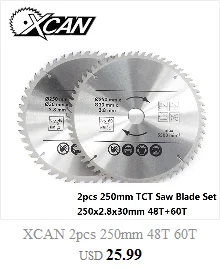 XCAN 1 шт. 250x30 мм 40T TCT круговой режущий диск деревообрабатывающий Циркулярный пильный диск с жестяным покрытием для резки древесины дисковый