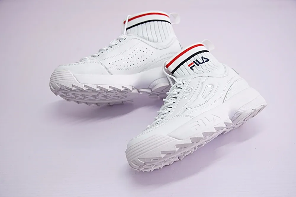 Fila Disruptor II EVO Sockfit Destroyer II Sawtooth Muffin трикотажные кроссовки со средней подошвой черного и белого цвета