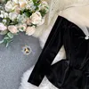 New Autumn Women Gold Velvet Blouse Girl Mesh Patchwork Shirt Spring Long Sleeve Blousas Basic Tops Pullovers Bottomings WZ1268 4