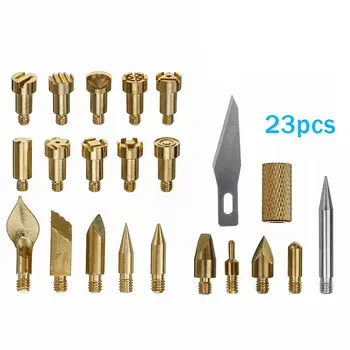 

NEW 23/7Pcs Wood Burning Pen Tip Craft Set Iron Carving Pyrography Tool Art Soldering Pen Brass Welding Tips For Wood Embossing