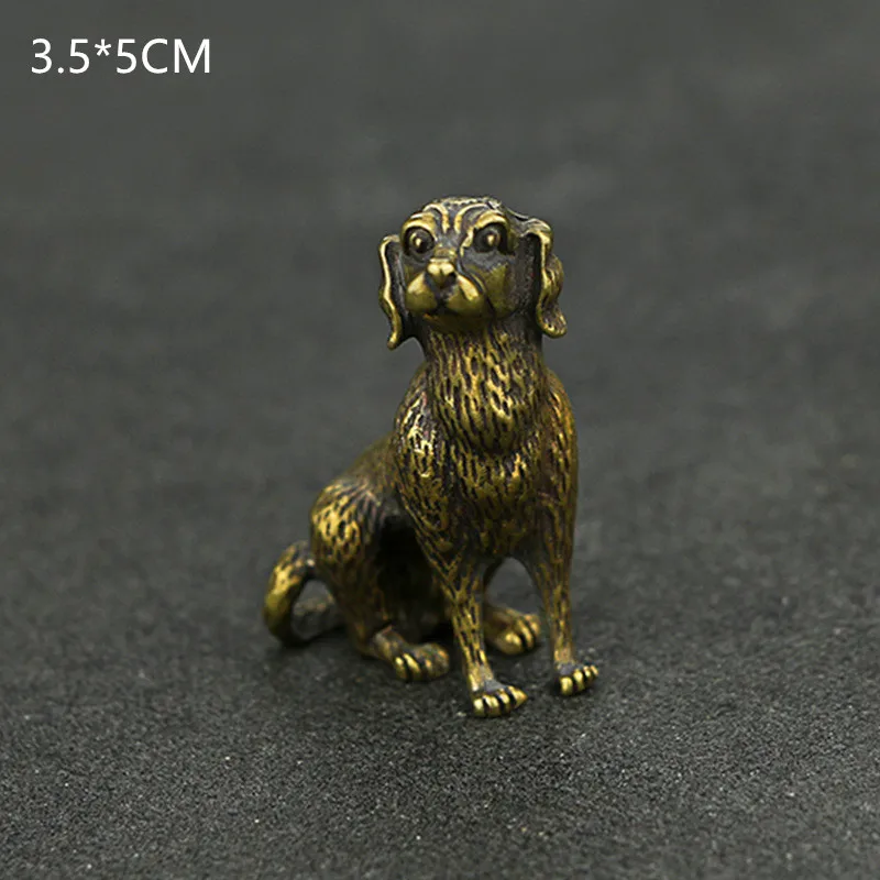 Charm Dog Pendant Necklace Statue Crafts Ornament Figurine Hanging Accessories Vintage Brass Home Office Car Desk Decoration