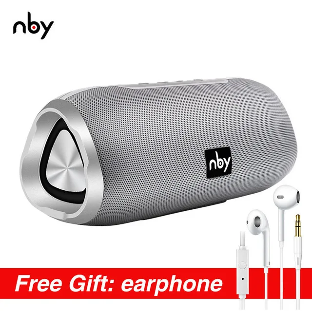 NBY 6670 портативный Bluetooth динамик FM радио 10 Вт водонепроницаемый беспроводной громкий динамик 3D стерео музыка звук открытый сабвуфер, колонки - Цвет: Gray