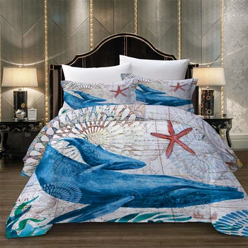 

BEST.WENSD Bed cover with pillow cases queen king size bedding set luxury Dolphin 3d bedding sets european duvet cover 220*220cm