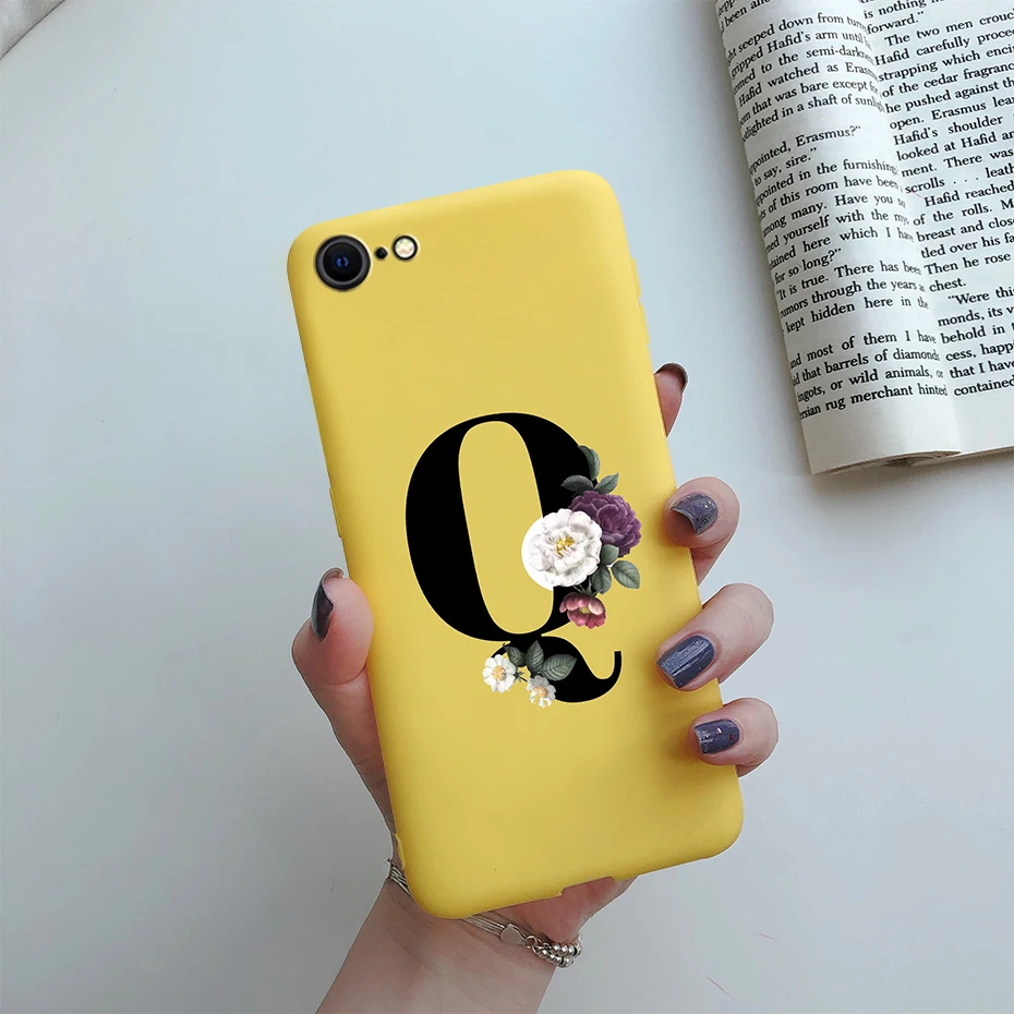 Alphabet Flower Silicone Phone Case – Soft, Stylish Bumper Cover