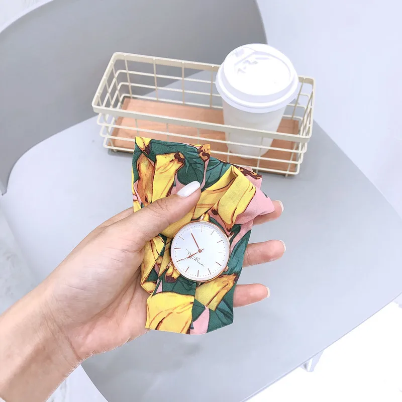 

Reloj Mujer Ladies Bracelet Watches Simple Joker Small Fresh Cloth Fabric Strap Wristwatch Retro Student Watch Relogio Feminino