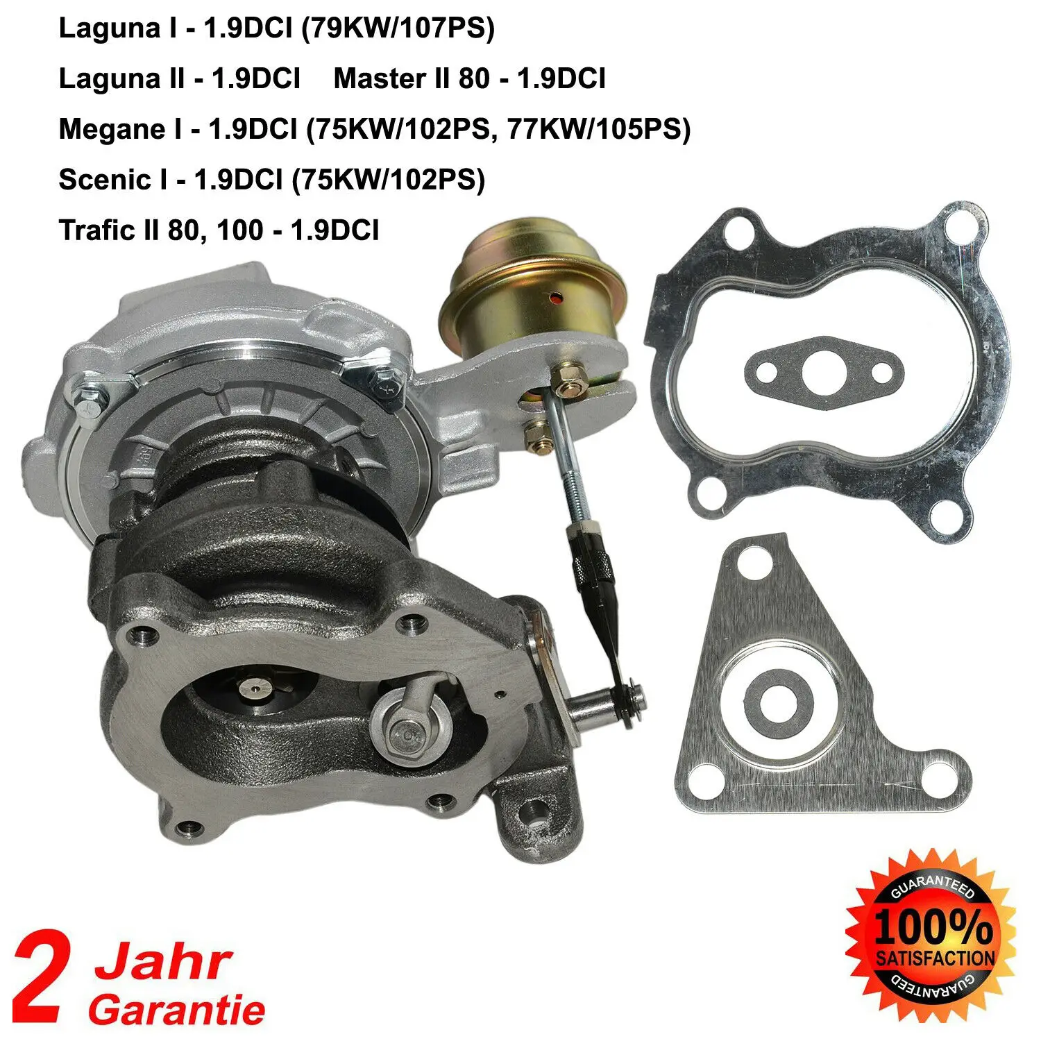 

AP02 Turbo Charger & Gasket For Renault Laguna Megane Trafic Opel Vivaro 1.9 dCi DTI