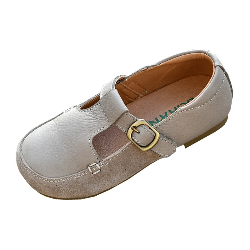 Genuine Leather Girls casual shoes Spring and Autumn Children's school Shoes Cowhide Boys leather Shoes Baby soft shoes 2