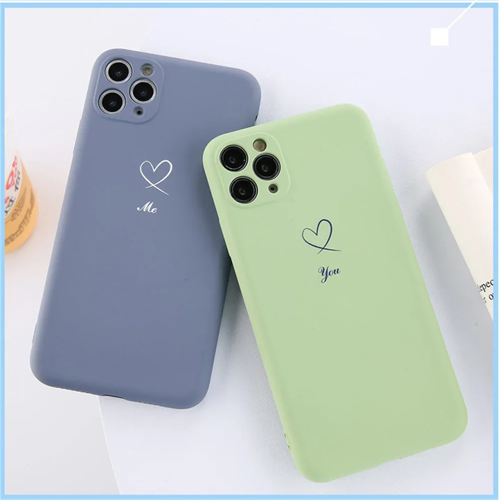 GTWIN разноцветное сердце «любовь» чехол для iPhone 11 Pro Max карамельный цвет чехол для телефона мягкий ТПУ задняя крышка Мода Пара чехол для телефона