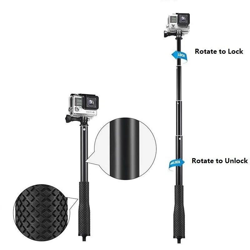 JOYTOP действие Камера POV Pola 36 "для серфинга дайвинга Выдвижная Go про себя selfie Stick шест-монопод для GoPro HERO 5 4 3 для SJCAM