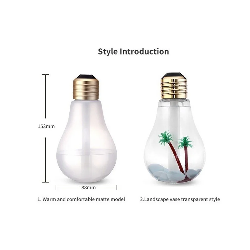 400ml LED Lamp Air Ultrasonic Humidifier Mist Maker with LED Night Light for Home Essential Oil Diffuser Atomizer Air Freshener (11)