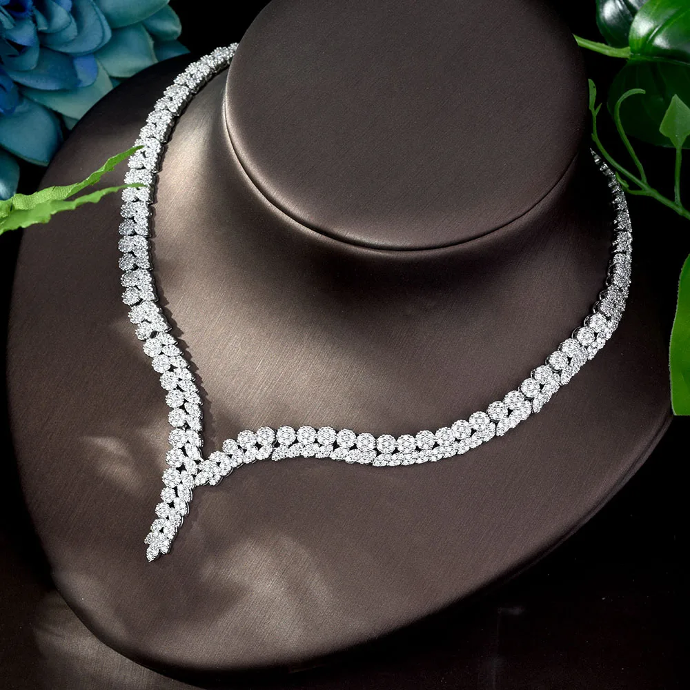 HIBRIDE High Quality Flower Pendant Wedding Jewelry Zirconia Set Costume Dress Accessory Bridal 4pcs Set for Marry Bijoux N-1178 - Image 5