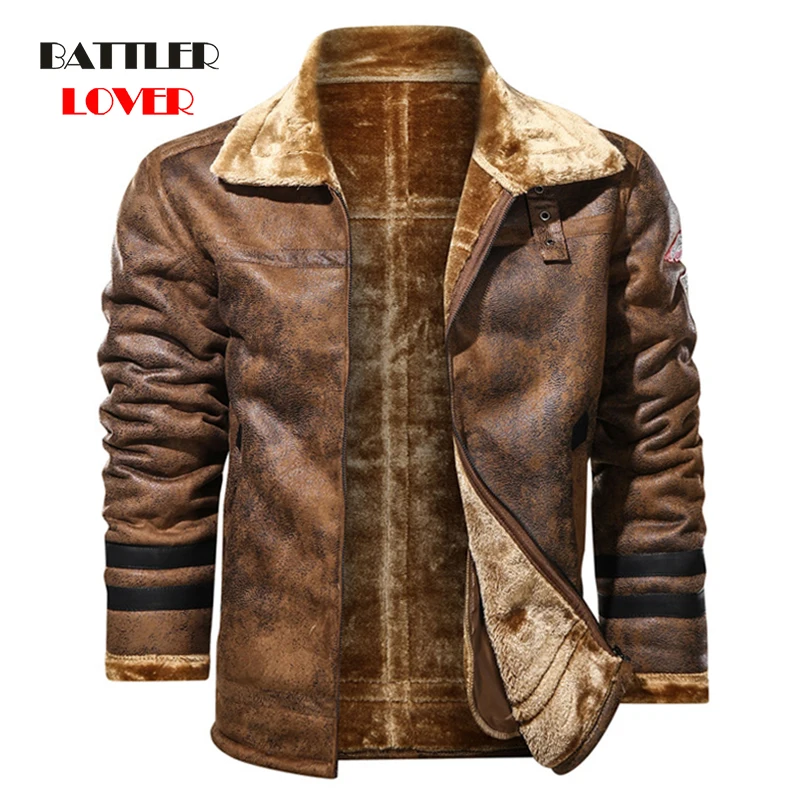 Large Size 4XL Sheepskin Slim Aviation Genuine Leather Bomber Jacket Men Real Leather Flights Clothes for Male Winter Pilot Coat