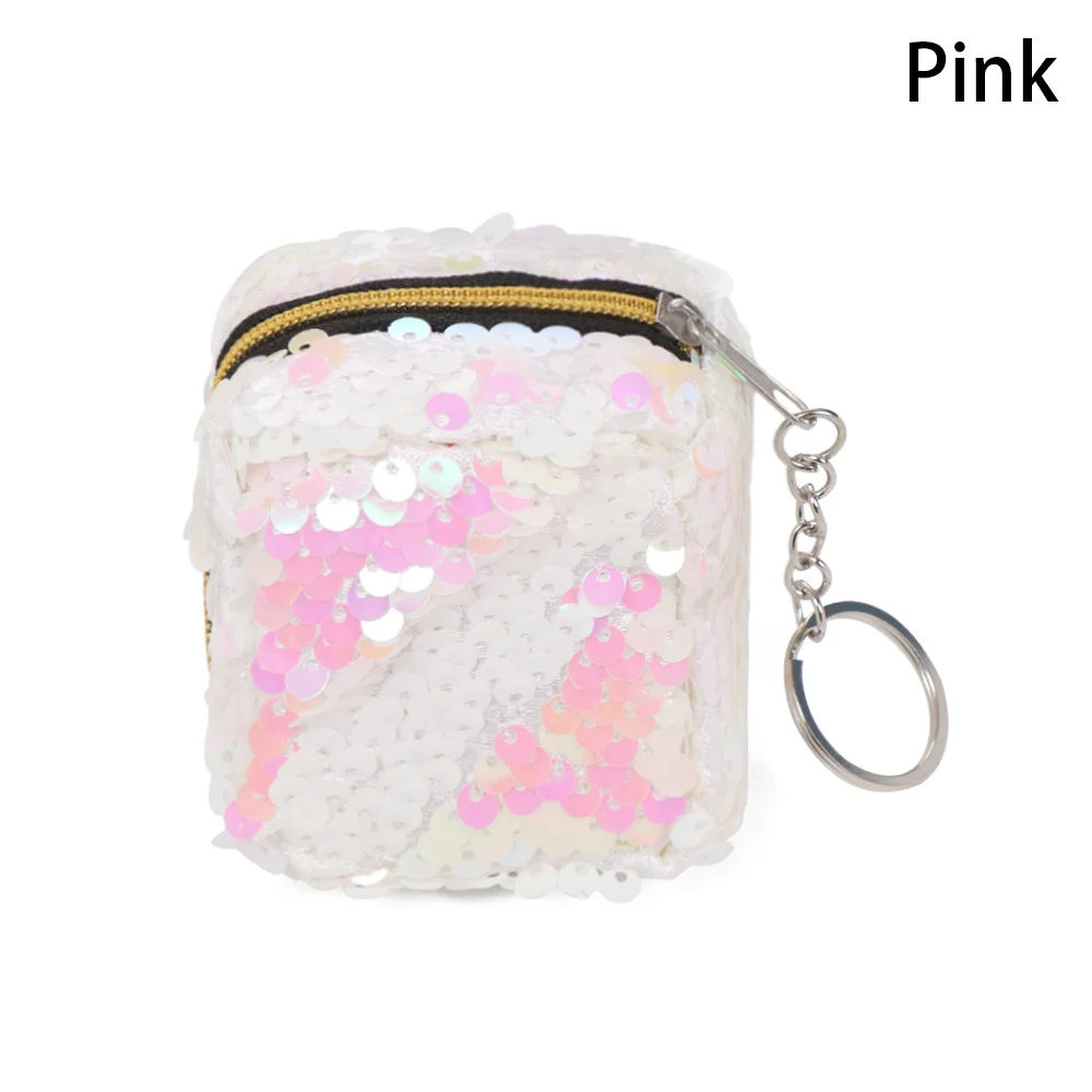 pink Женские мини портативные сумки с принтом Совы/единорога/фламинго, модный кошелек для монет, держатель для карт, кошелек, чехол для ключей, сумка для макияжа с героями мультфильмов - Цвет: pink