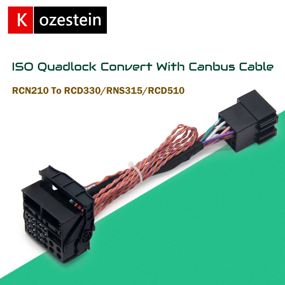 RCN210 к RCD330 Plus RCD510 310 315 Quadlock адаптер с кабелем canbus для VW Jetta Polo Golf Passat MK5 MK6 B6 B7 Eos