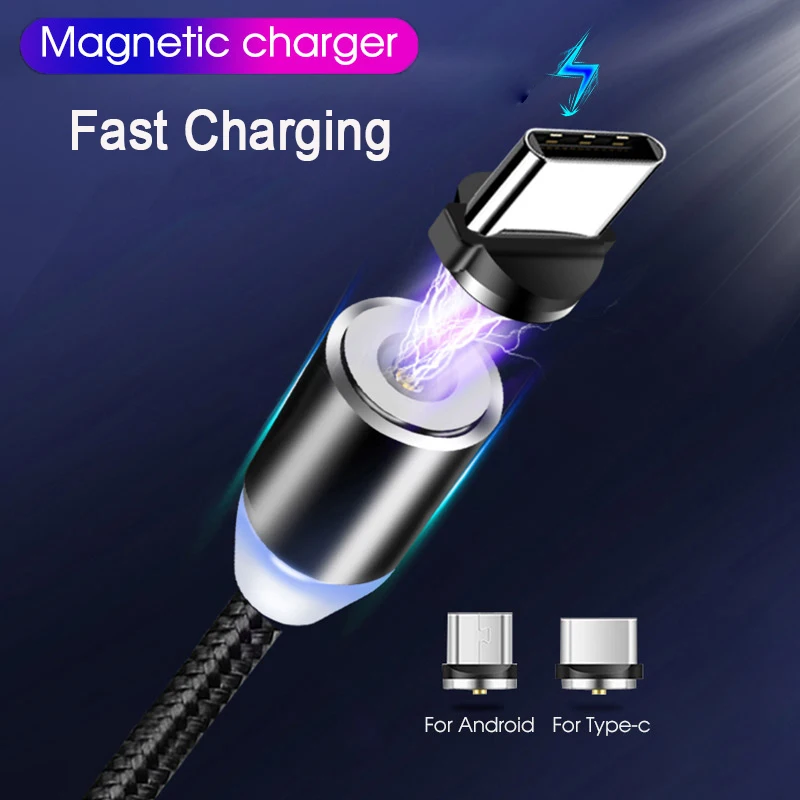 1 м 2 Магнитный Micro usb type C кабель для samsung Android мобильный телефон Быстрая зарядка