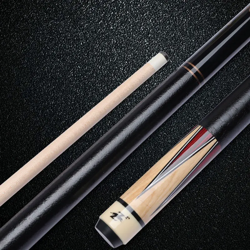 2020-new-1-2-joint-structural-pools-pool-cues-115mm-tip-size-leather-wrap-black-orange-color-billiard-stick-china