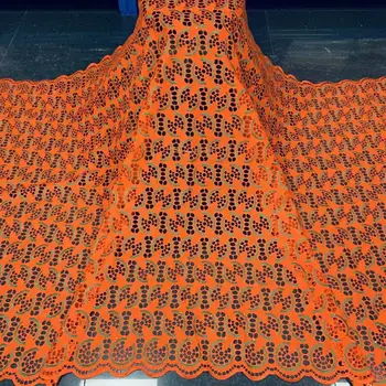 

Amazing orange African cotton lace fabric dry lace fabric WFC45(5yards/lot) multi color