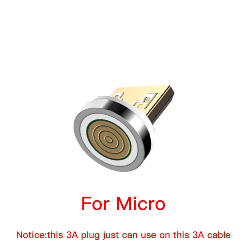 IONCT 3A Быстрый Магнитный кабель для iPhone, samsung, Android, мобильный телефон, кабель типа C, магнитное зарядное устройство, Micro USB C кабель для передачи данных EC789 - Цвет: For Micro Plug