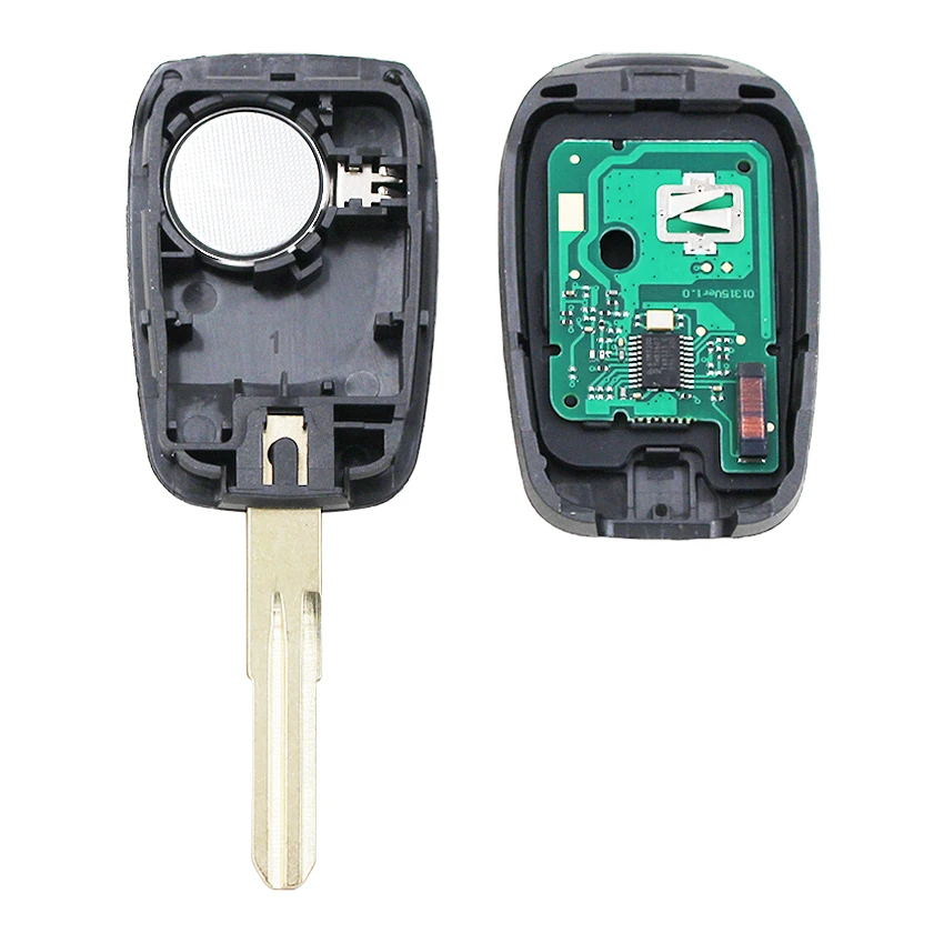2 кнопки дистанционного ключа 433 МГц с чипом 4A PCF7961M для Renault Sandero, Dacia Logan, Lodgy Dokker Duster с нерезанным лезвием