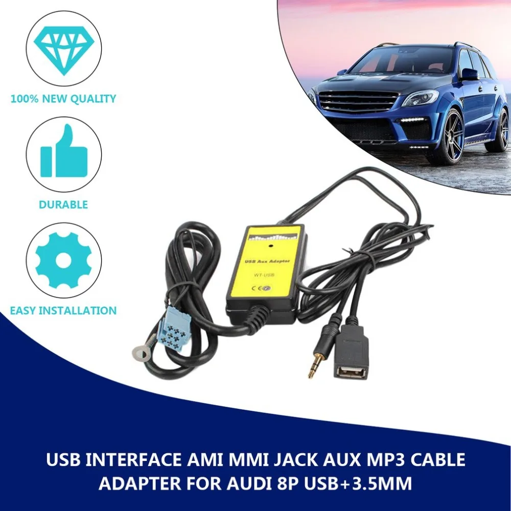 Высокое качество Автомобильный CD MP3 USB Интерфейс адаптер AUX вход для Audi A2 A4 A6 S6 A8 TT S4 S8 с мини ISO 8P синий разъем