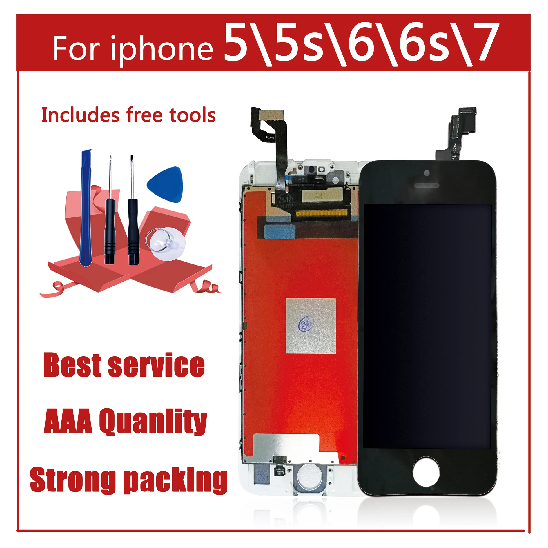 

AAA Original Color Screen LCD For iPhone 5 5s 6 6s 7 LCD Display Assembly Digitizer No Dead Pixel With 3D Touch Replacement LCD