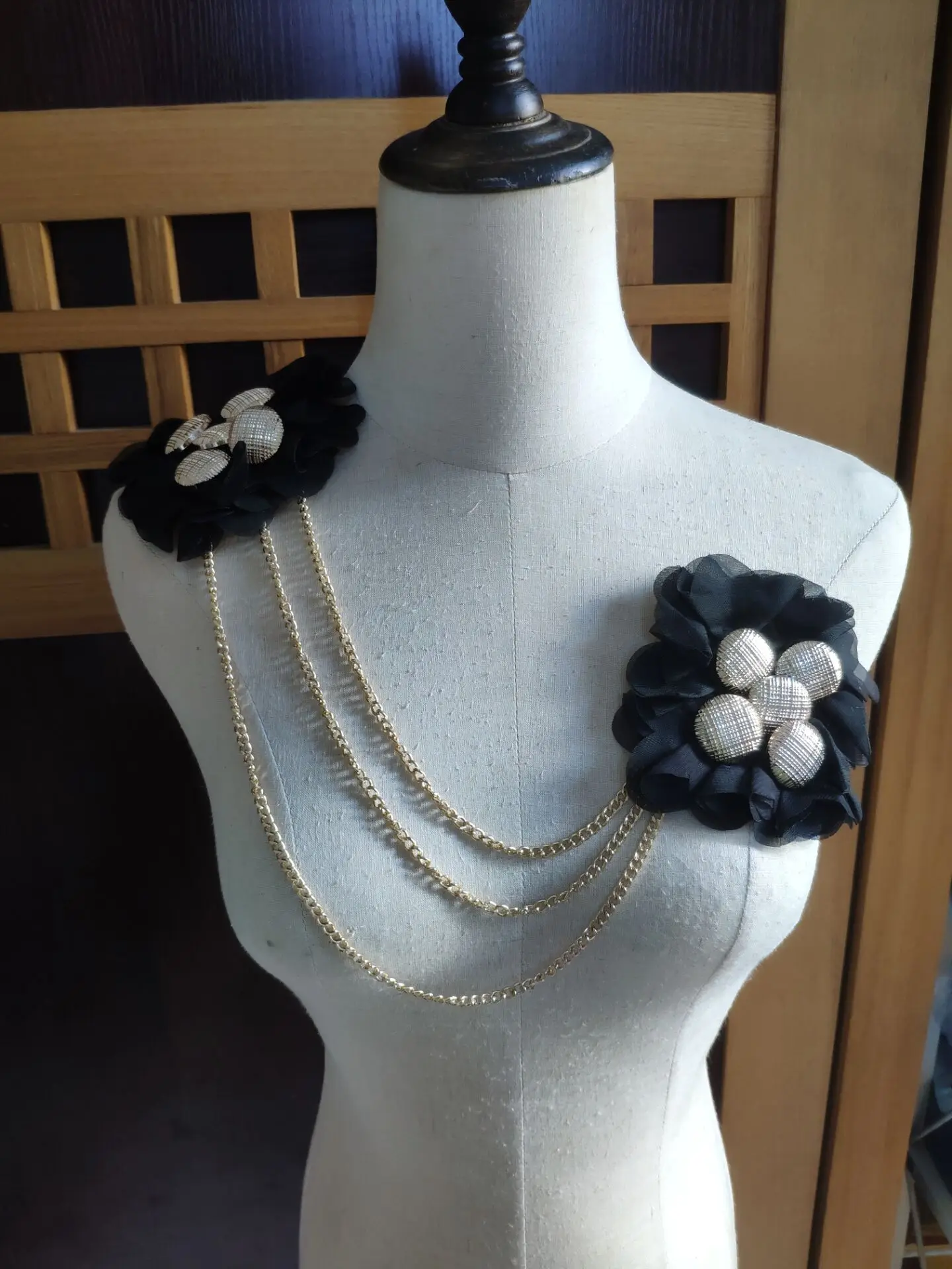 Зеленый/brownHandmade модные бисерные кисточкой цепи плеча доска значки бисерная ткань Epaulette