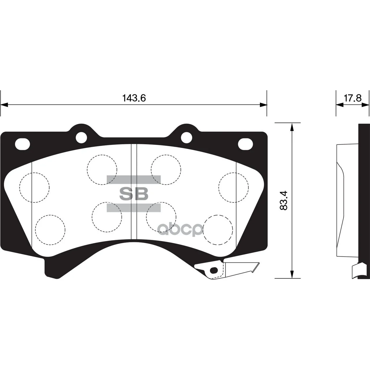 Колодки Тормозные Toyota Land Cruiser J200 4.5d/4.7 07-/Lexus Lx570 08- Передние Sangsin Brake Sp1381 Sangsin brake арт. SP1381
