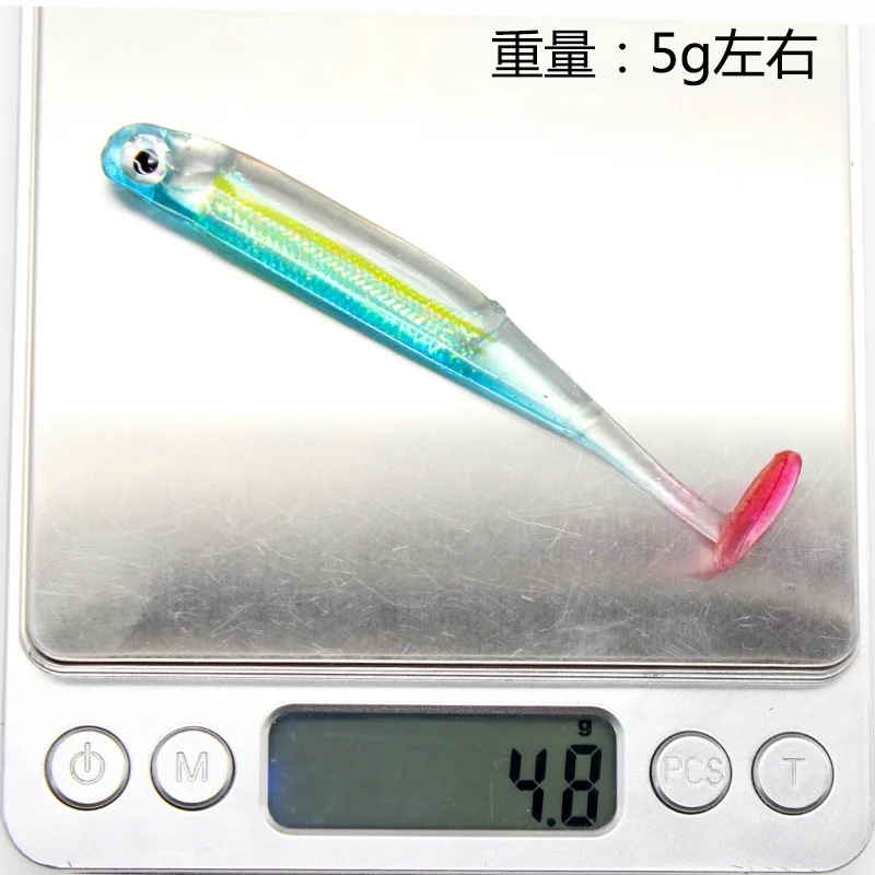 3D радужные рыбки рукава Мягкая наживка для рыбы приманка ruan yu 9cm5g/7cm2g Встроенная алюминиевая фольга приманка для пресной воды приманка