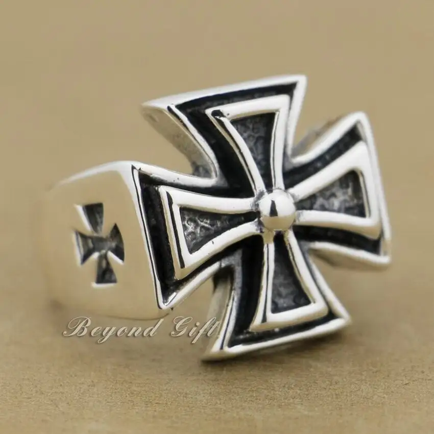 Массивное массивное серебряное кольцо в стиле панк байкер размер от 7 до 15 США 9Q012