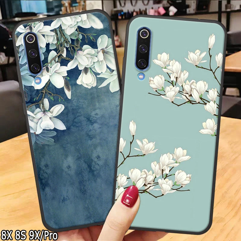чехол на Honor-8X 8S 9X Pro case милыми цветами из мультфильма pоскошный Honor Huawei хонор 8х