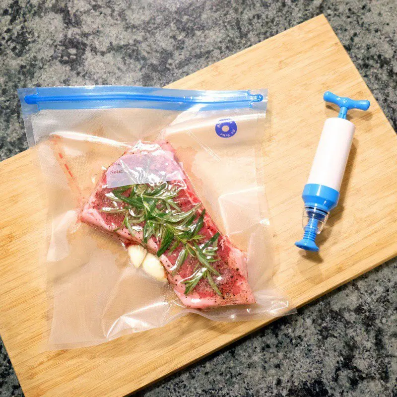 18 шт Упаковка для пищевых продуктов, вакуумная сумка для хранения, многоразовый уплотнительный карман с воздушным насосом
