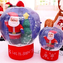 60 см/100 см гигантский Санта-Клаус, Рождественская елка, снежный шар, надувные СВЕТОДИОДНЫЙ игрушки для двора, наружное украшение, украшение для рождественской вечеринки
