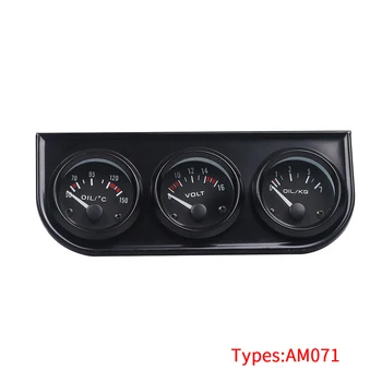 

3 In 1 ABS Shell Water Temp Gauge Car Universal 12V Oil Pressure Measuring With Cable Vehicle Accessories Volt Meter Kit Sensor